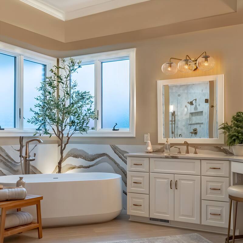 23 in. Modern Bathroom Vanity Light Glass Wall Sconce