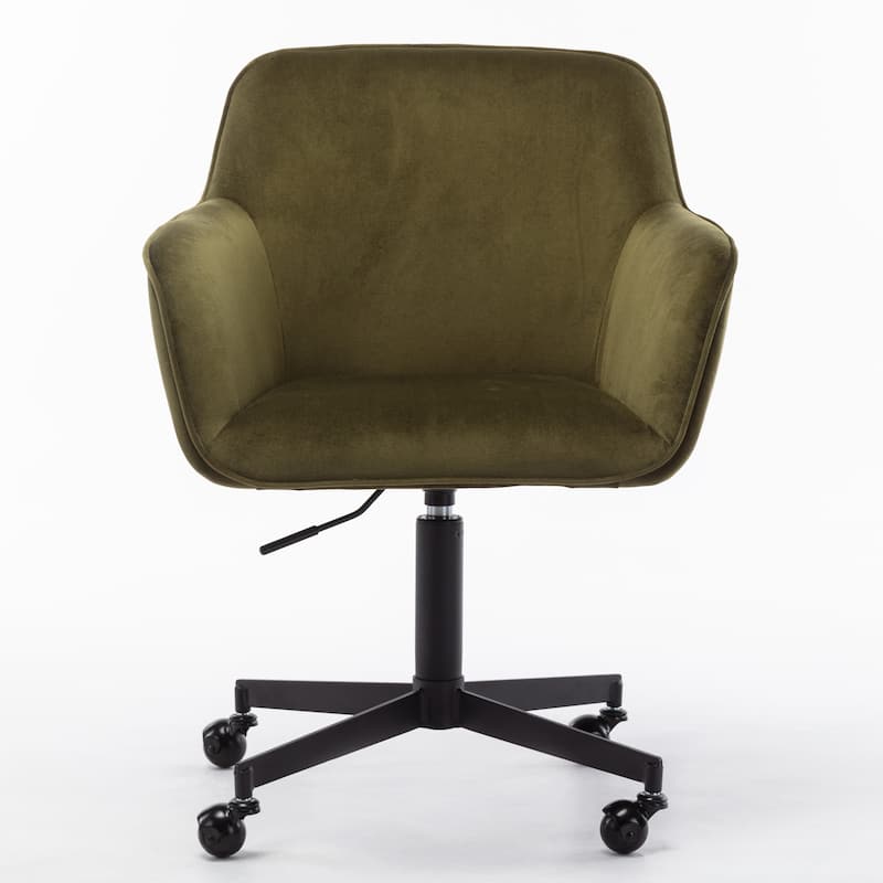 Sylvia Swivel Rolling Velvet Armchair