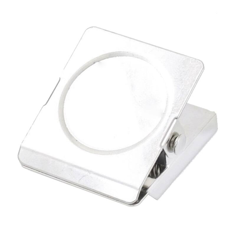 Spring Loaded Memo Ticket Magnetic Fridge Wall Clip - Silver Tone - 1.4" x 1.2" x 0.8" (L*W*H)