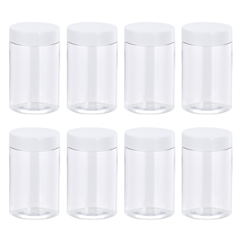 https://ak1.ostkcdn.com/images/products/is/images/direct/c5156acd5c9d97c8e44c7a3fafa354a82f231ad0/Round-Plastic-Jars-with-White-Screw-Top-Lid%2C-8Pcs.jpg