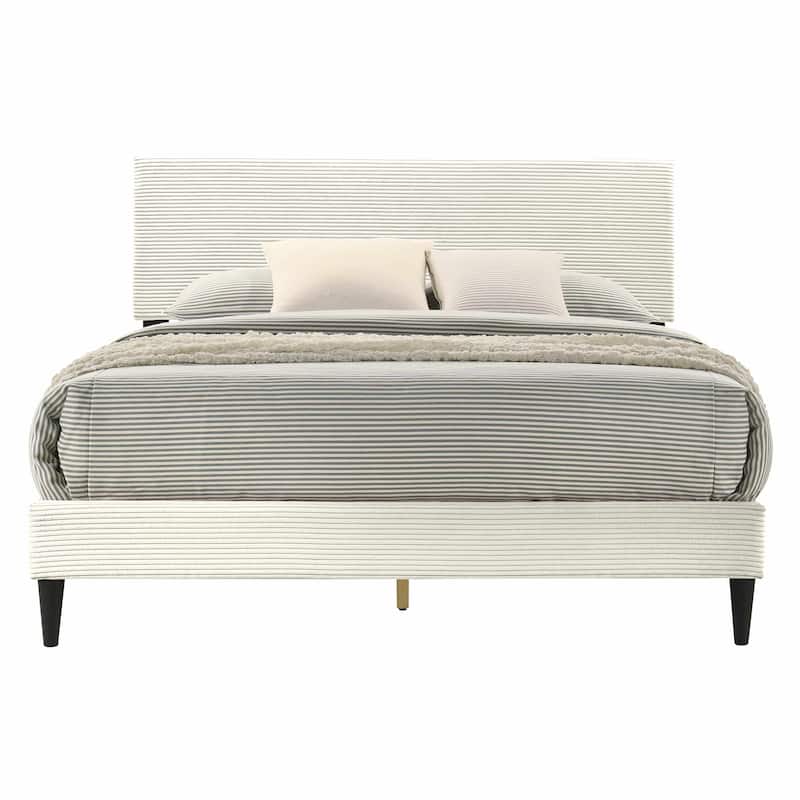 Bayson Wood Frame Queen Platform Bed With Headboard