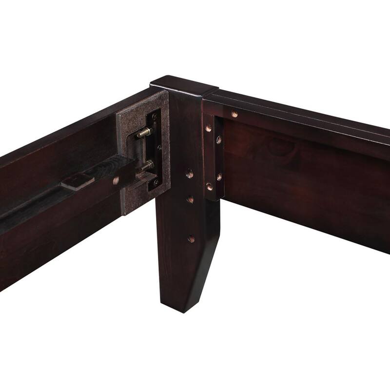 Modern Minimalist Cappuccino Finish Platform Bed with Tapered Legs