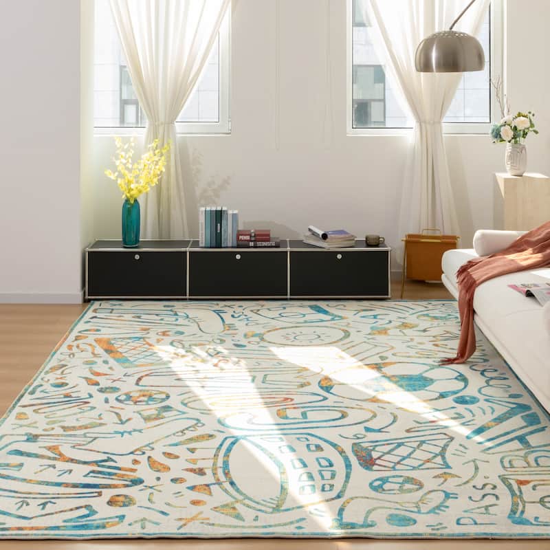 Katie Merz SPORTSGLYPHS Soccer Area Rug
