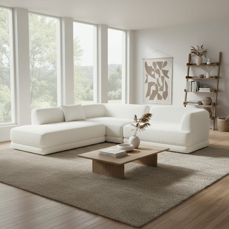 Christopher Knight Home - Modern L-Shaped Sectional Sofa Set & Chaise Lounge, High-Density Compressed Sponge, Fully Assembled