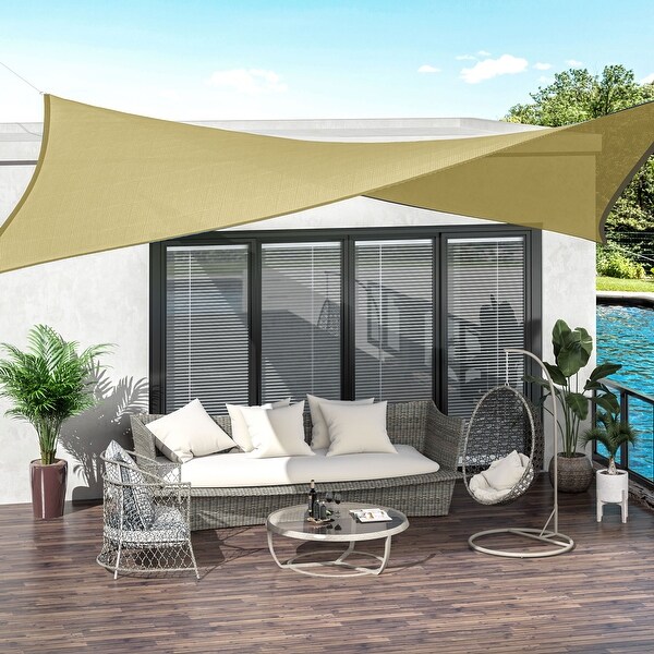 Sun Shade Sail UV Block Canopy Patio Lawn Pool Awning Top Cover Outdoor 9 12 16" 