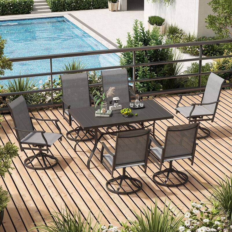360 Swivel Patio Dining Chair Outdoor Dining Chairs Set of 2