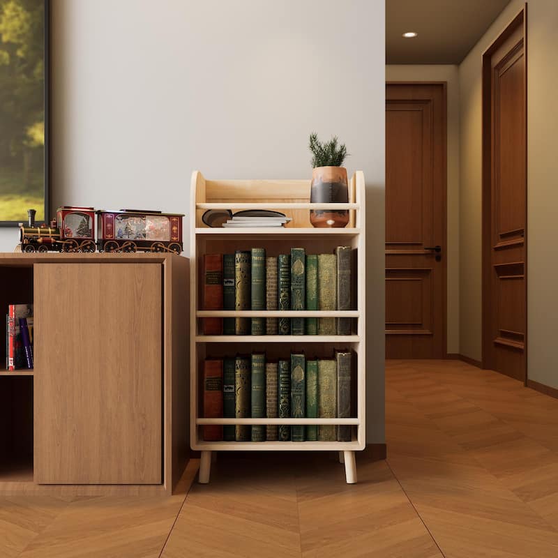 Pine Solid Wood Bookshelf/Bookcase - 0.6" Thick Shelves Heavy Duty Storage Rack