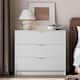 3 Drawer Fluted Dresser, 32 Inch Wide Nightstand with Large Drawer End Table for Bedroom