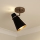 preview thumbnail 6 of 5, Golden Lighting Reeva 1-light Semi-Flush Mount in Modern Brass and Matte Black shade