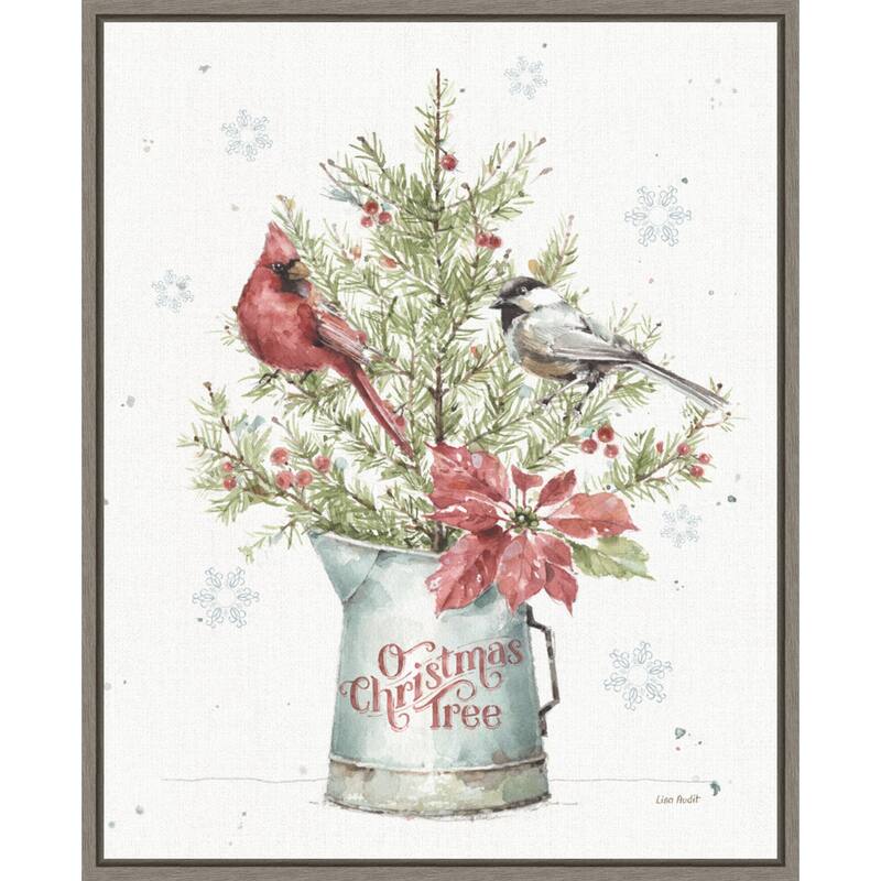 A Christmas Weekend II with Chickadee by Lisa Audit Framed Canvas Wall Art
