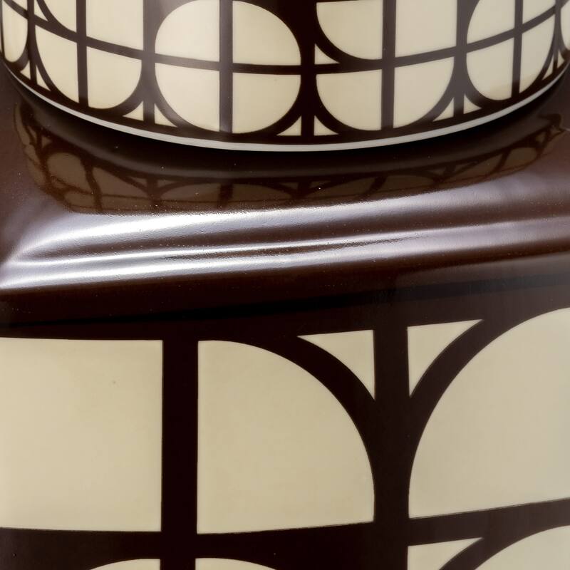 Sagebrook Home Ceramic Square Jar with Lid