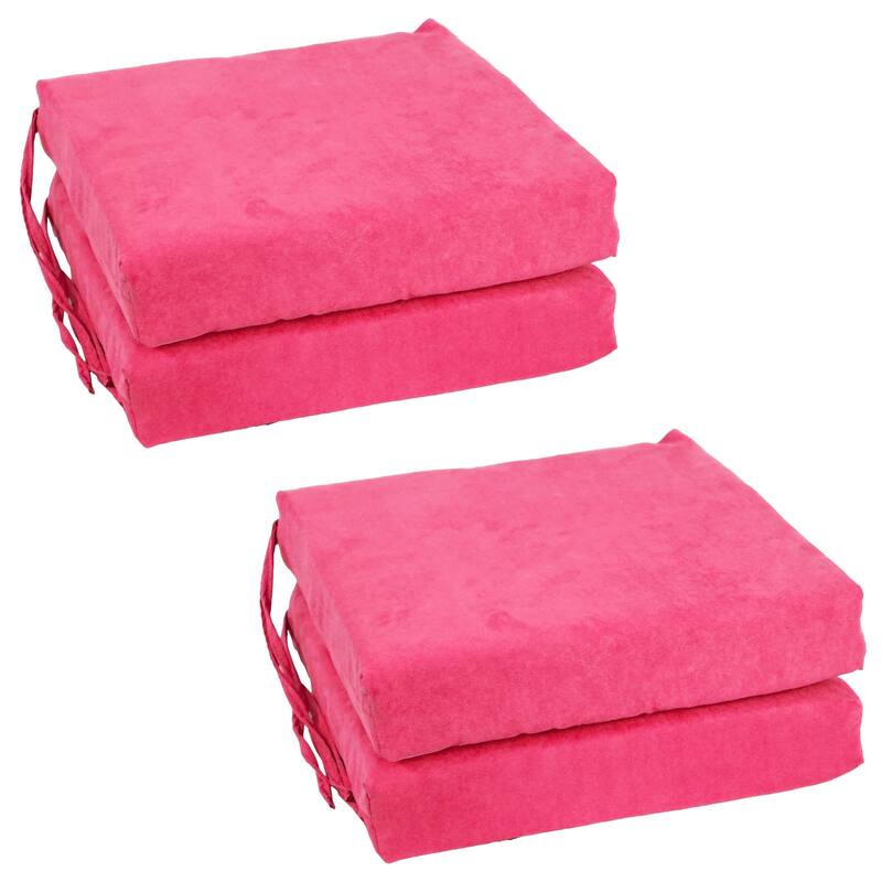 16-inch Square Indoor Microsuede Chair Cushions (Set of 2 or 4) - 16 x 16 - Set of 4 - Bery Berry