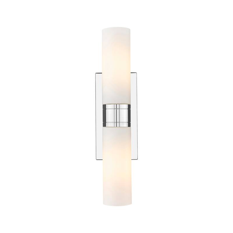 Innovations Lighting Ballston Urban - 2 Light 8" Wall-Mounted Bath Vanity Light - Polished Chrome/Matte White