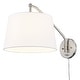 preview thumbnail 6 of 5, Wry Lighting Ryleigh 1-light Swing Arm Wall Lamp in Pewter and Modern White shade - 1 Light Articulating Wall Sconce