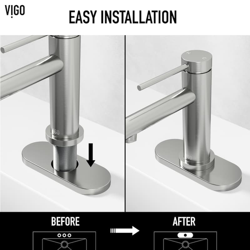 VIGO 5.5" L Bathroom Deck Plate in Brushed Nickel