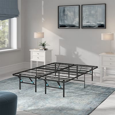 Black No Tool Assembly Foldable Bed Frame