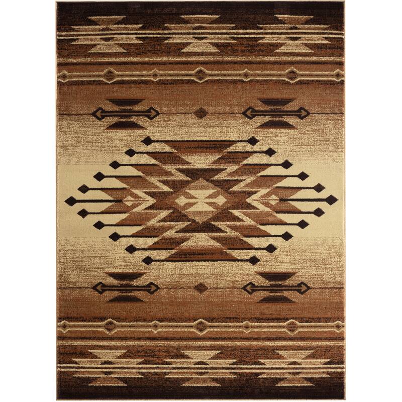 Sunset Valley Pueblo Southwest Lodge Area Rug - 5'3"x7'3" - Antique