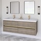preview thumbnail 80 of 191, Wood Wall-Mounted Bathroom Vanity with Sink and Soft Close Drawers
