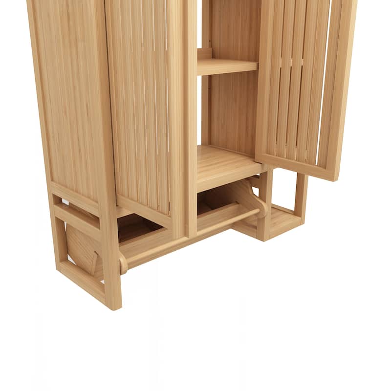Versatile Bamboo Wall Mounted Cabinet for Home Storage and Decoration