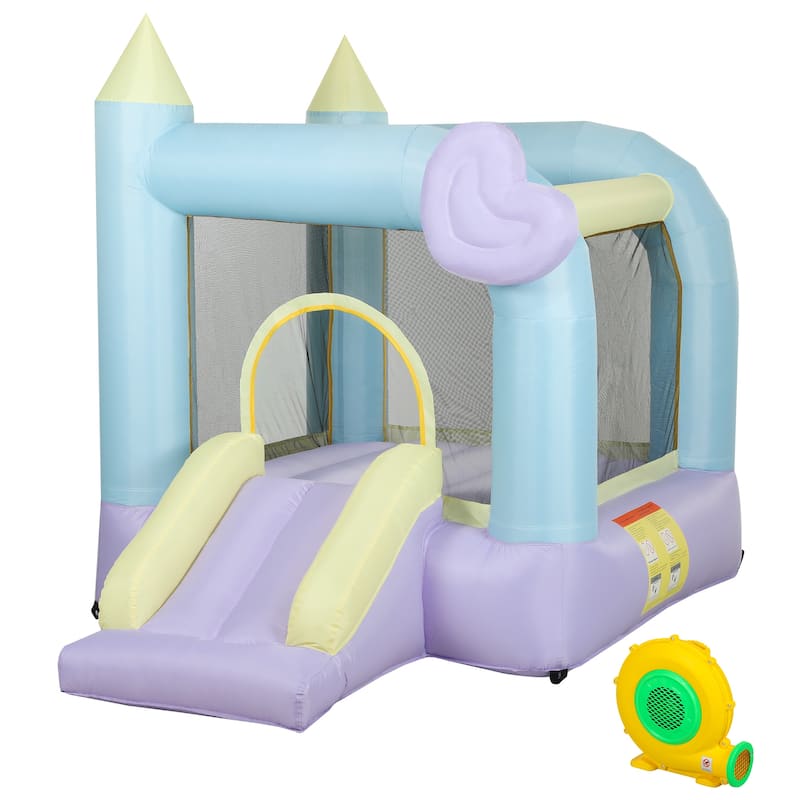 nflatable Bouncy Castle with Slide & Jumping Area Durable 420D+840D Oxford Fabric with 370W Blower for Kids Ages 3–8
