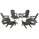 preview thumbnail 54 of 85, Vineyard HIPS Outdoor Folding Eco-Friendly All Weather Seashell Adirondack Chairs (12-Piece Conversation Set)