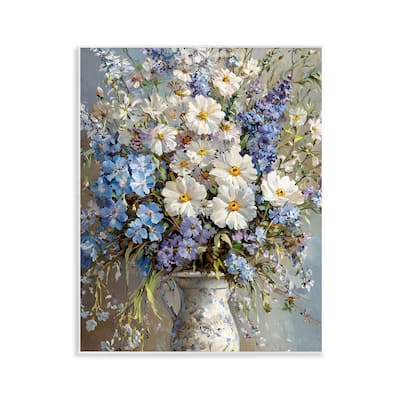 Stupell Flowers in Chinoiserie Vase Wall Plaque Art Design By Franklyn Gregory