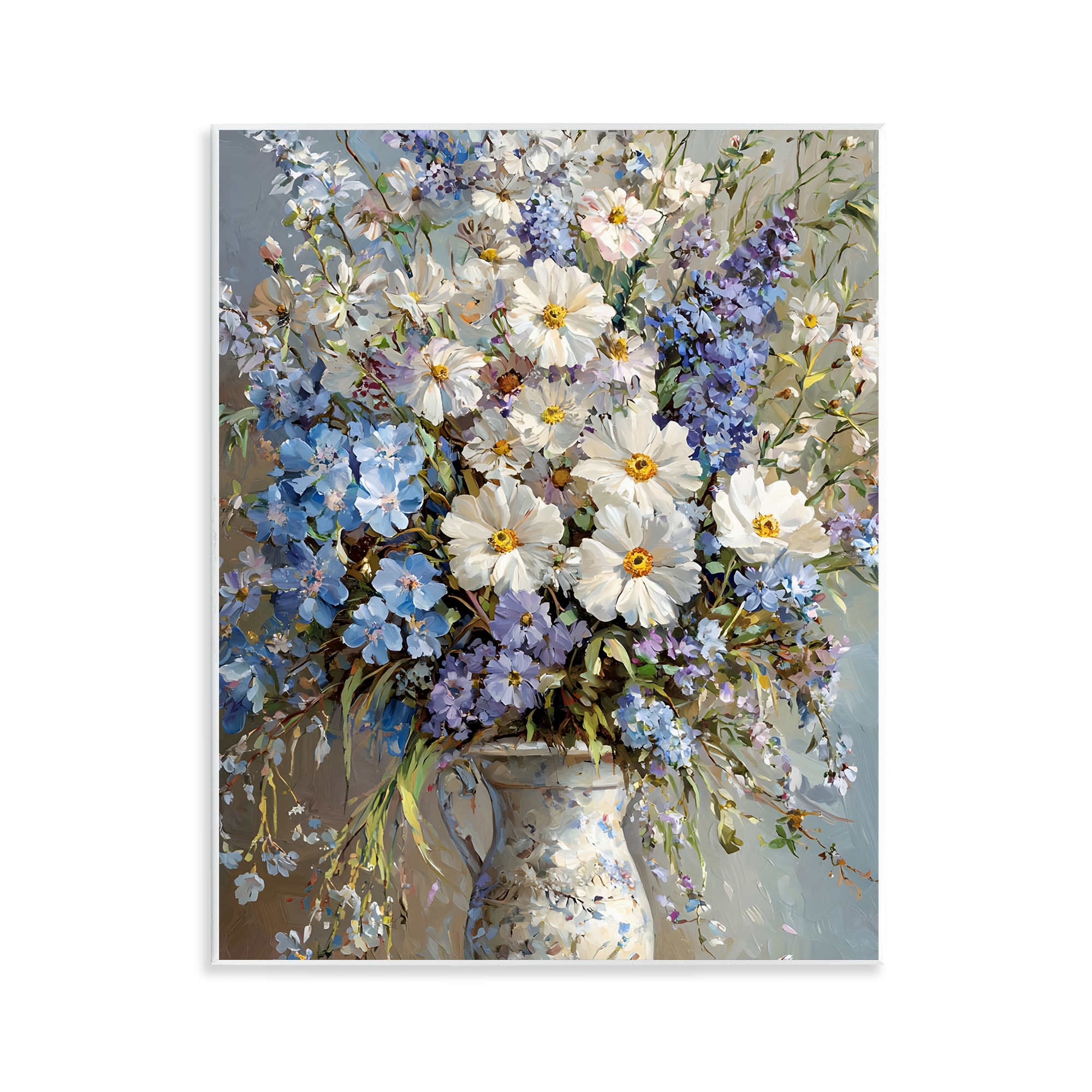 Stupell Flowers in Chinoiserie Vase Wall Plaque Art Design By Franklyn Gregory