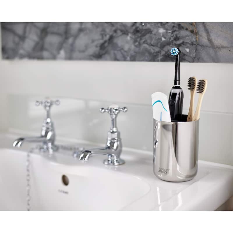 Joseph Joseph EasyStore Luxe Steel Toothbrush Holder - Stainless-steel