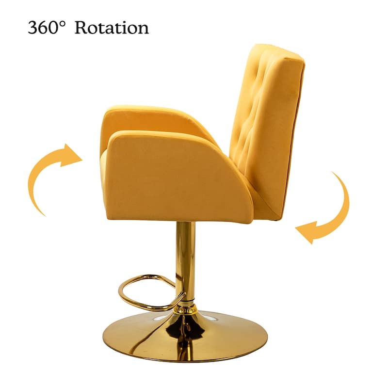 Loreto Modern Tufted Velvet Swivel chair with Adjustable Height by HULALA HOME