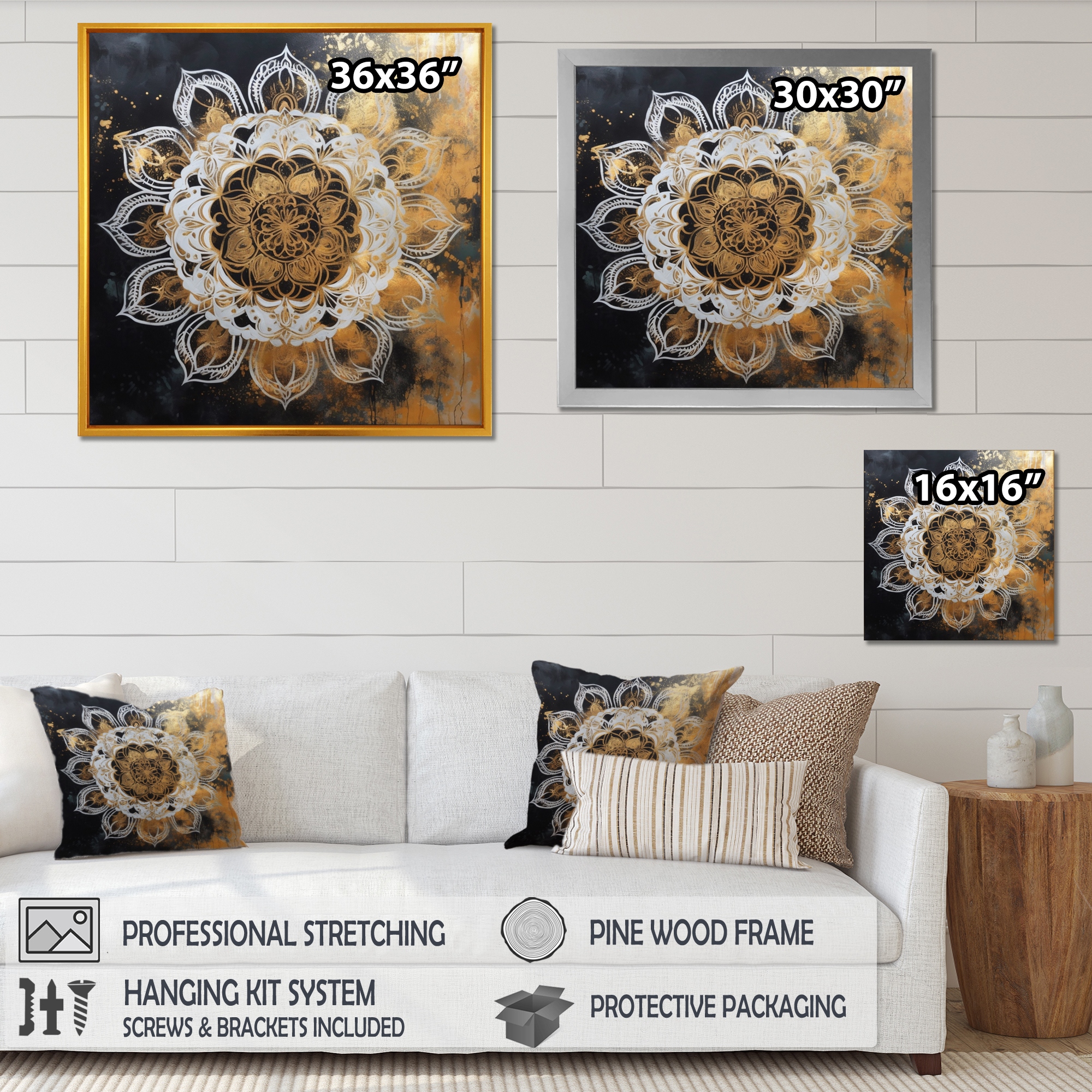 White mandala wall decor clearance