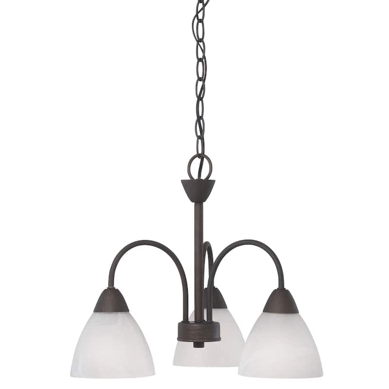 Tia 17.75-inch Wide 3-Light Chandelier in Matte Nickel - 17.75in W x 17.75in D x 14in H - Painted Bronze