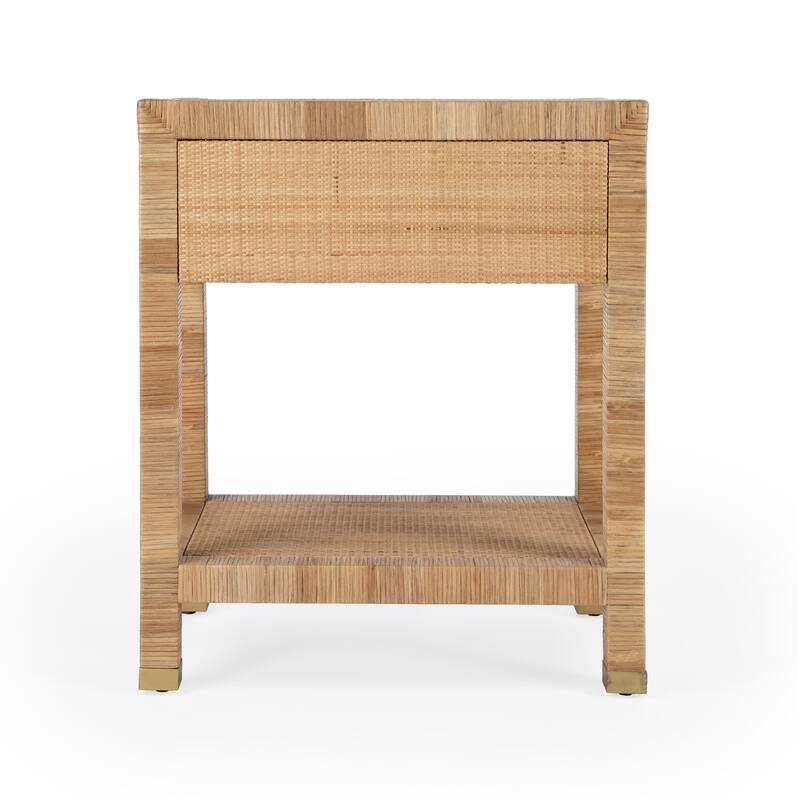 Corfu 1 Drawer Natural Raffia Nightstand