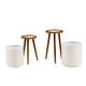 preview thumbnail 7 of 11, Distressed White Cachepot Planters with Bronze Metal Stands (Set of 2)