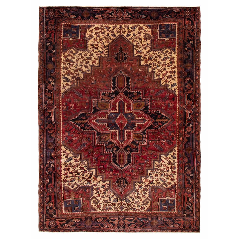 ECARPETGALLERY Hand-knotted Sarabi Red Wool Rug - 7'9 x 10'10 - Dark Red - 7'9 x 10'10