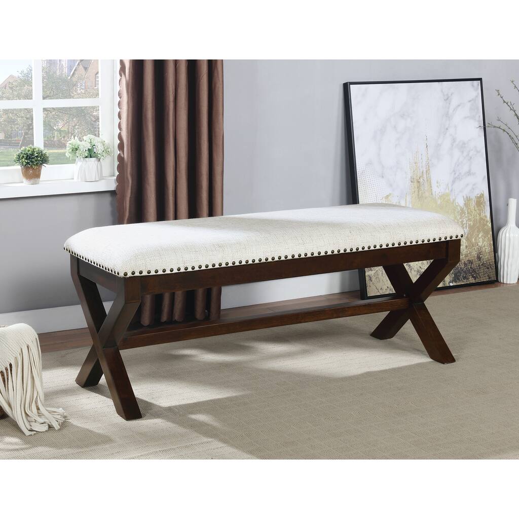 Monte Carlo Bench, White and Dark Walnut
