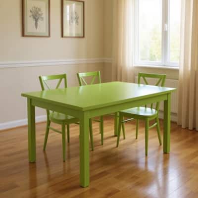 HomeRoots 48" Chartreuse Solid Wood Dining Table - 48.00 in. x 30.00 in. x 27.00 in.