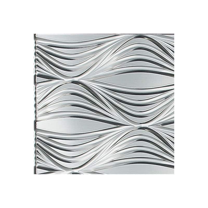 FASÄDE Shallot 4-foot x 8-foot PVC Wall Panel in Brushed Aluminum - Silver - Sample