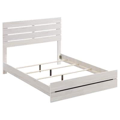 Brantford Farmhouse Wood Panel Bed with Horizontal Plank