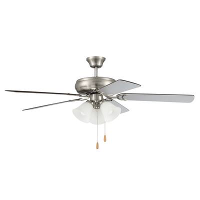 Craftmade 52" Decorator's Choice 3 Ceiling Fan with Light Kit - Brushed Nickel - 52