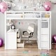 preview thumbnail 2 of 11, Full Size Loft Bed With Drawers,Desk and Wardrobe for Home