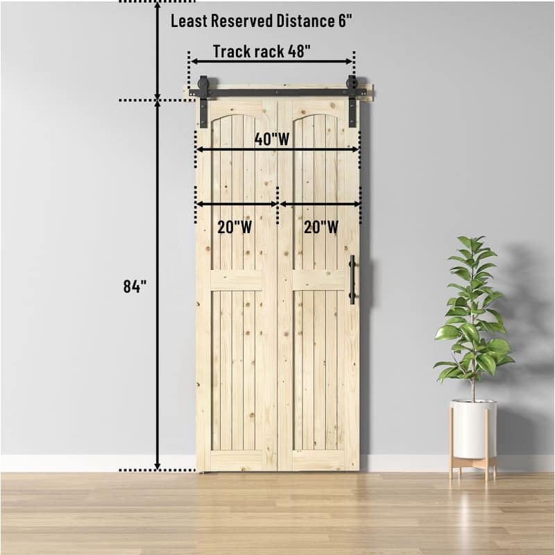 Coast Sequoia Arch Top 30in./36in./48in./60in./72in./96in. x 84in. Knotty Pine Wood Unfinished Bi-Fold Door With Hardware Kit