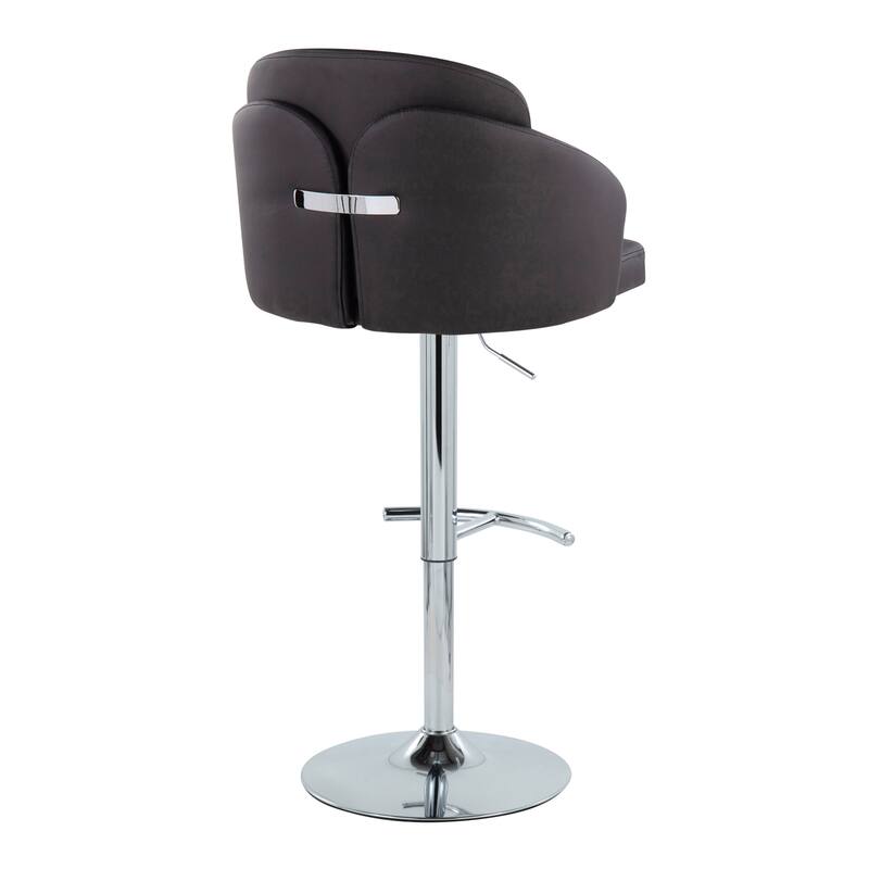 Porch & Den Dahlia Adjustable Bar Stool with Rounded T Footrest (Set of 2)