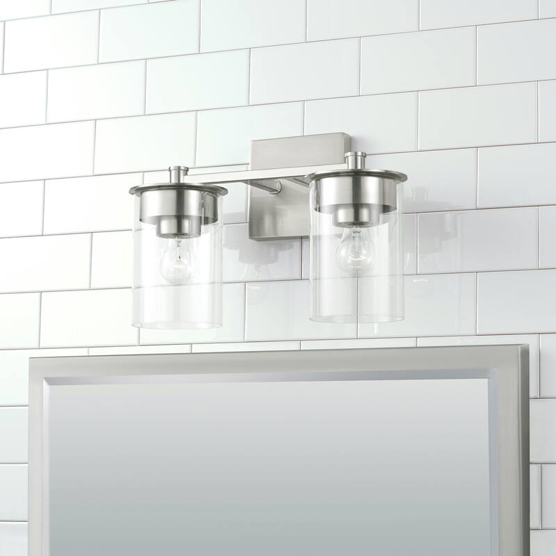 Mason 2-light Bath/ Vanity Fixture w/ Clear Glass