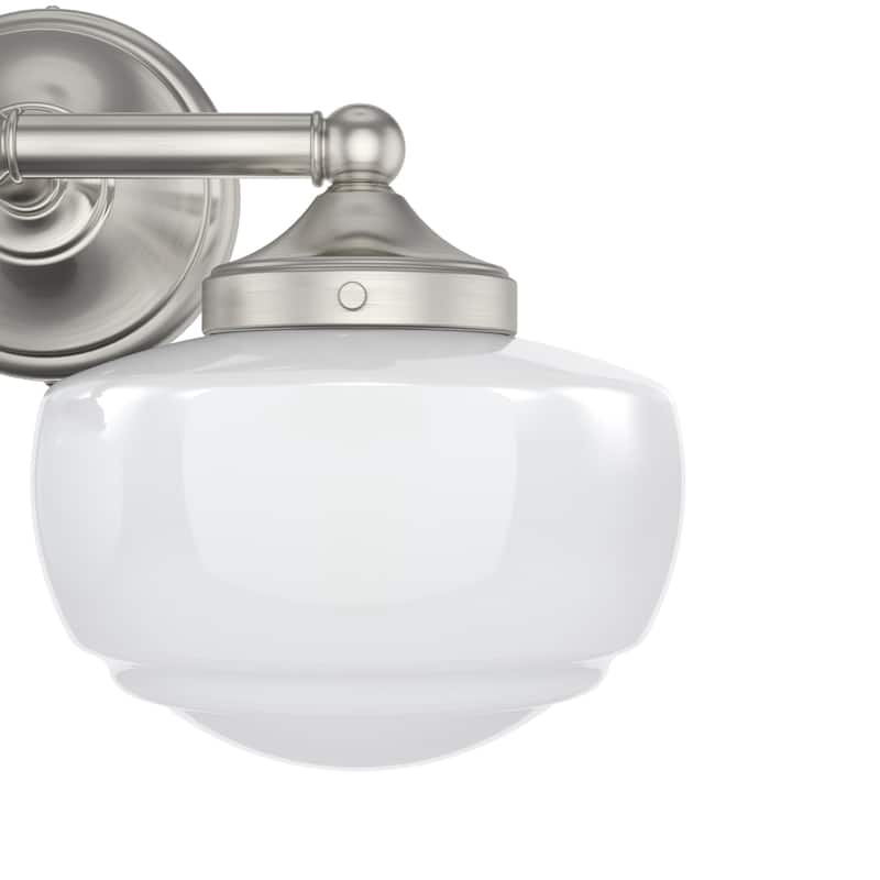 Hunter Saddle Creek Vanity Wall Light - Transitional, Vintage Schoolhouse - Damp Rated!