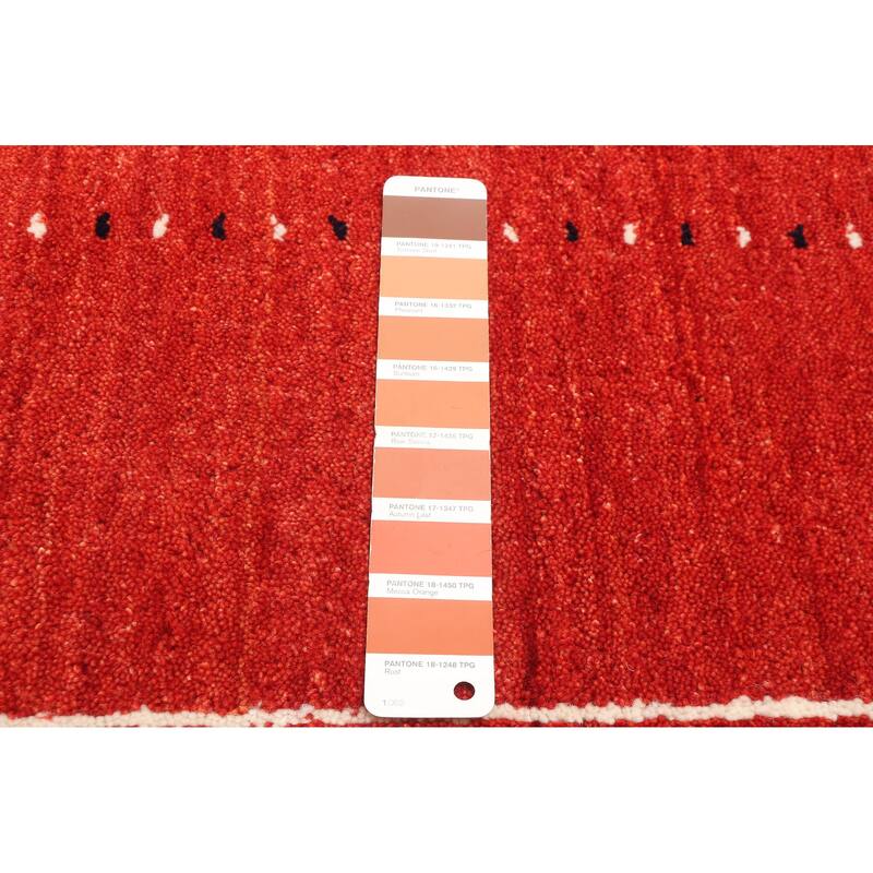 ECARPETGALLERY Hand Loomed Kashkuli Gabbeh Dark Copper Wool Rug - 4'11 x 7'10