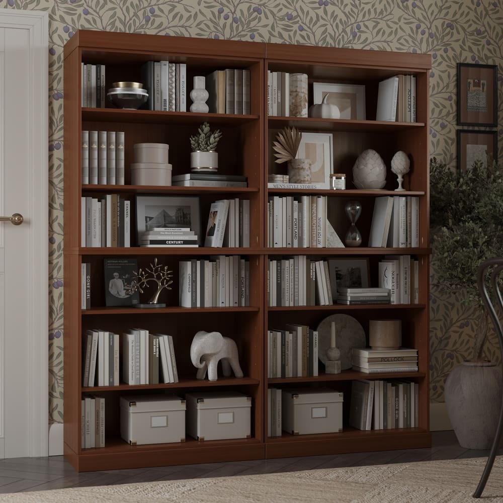 Palace Imports 100% Solid Wood 12-Shelf Bookcase, Adjustable Shelves, 64" Wide, 71.5" Tall