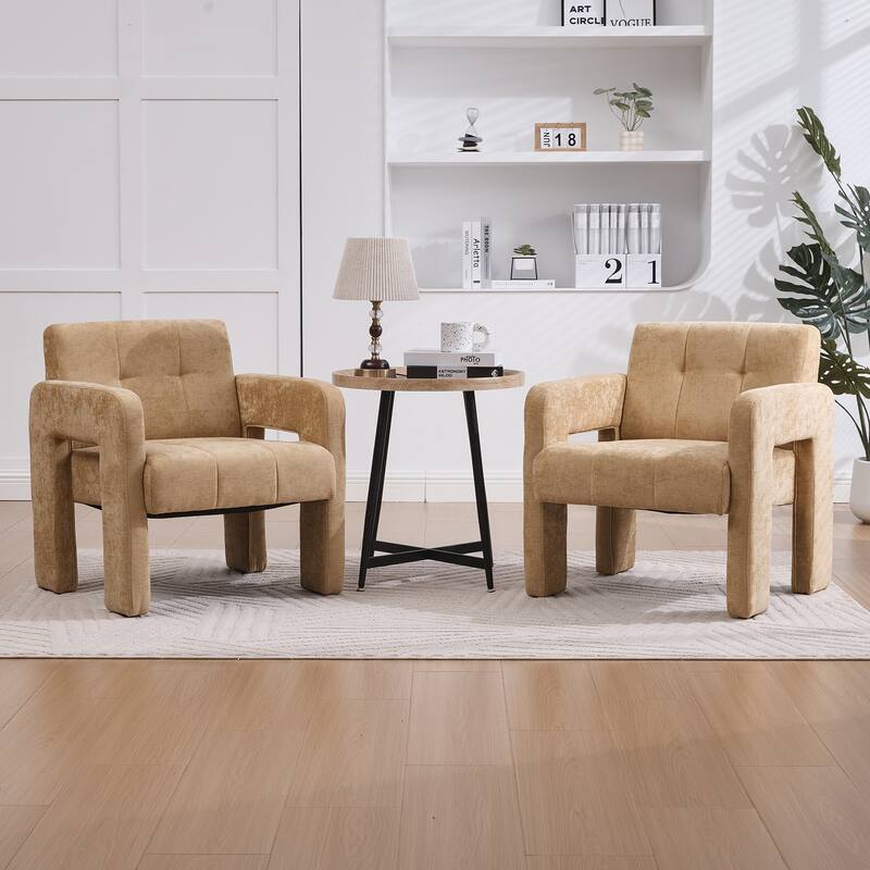 Modern Minimalist Single Armchair, Upholstered Accent Chair for Living Room, Bedroom, Office, Nordic Style Single Sofa Chair