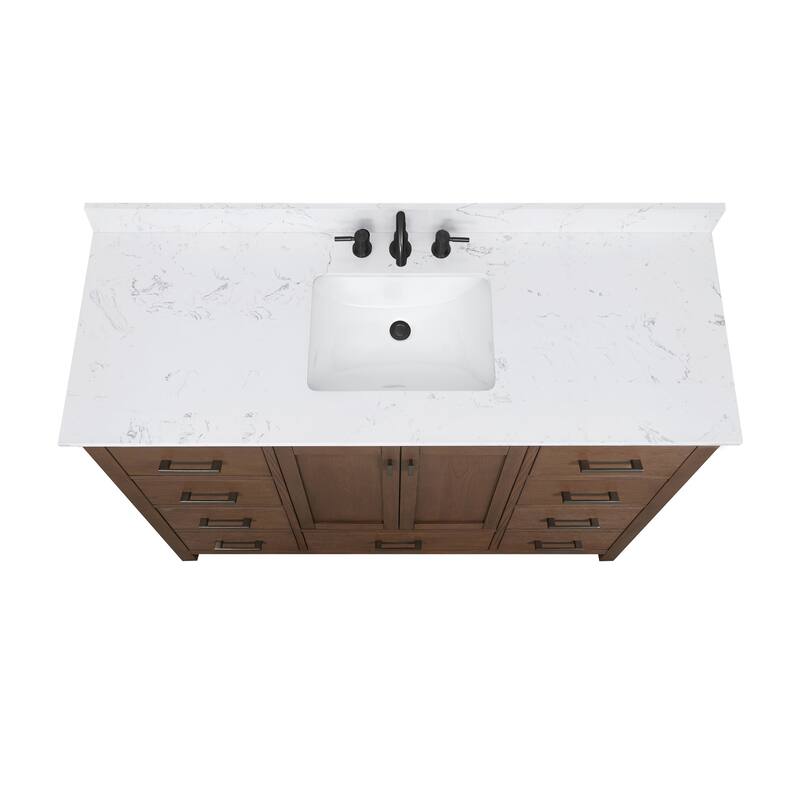 Avanity Modero 60 in. Single Sink Bathroom Vanity with Engineered Stone Top - 61"W x 22"D x 35"H