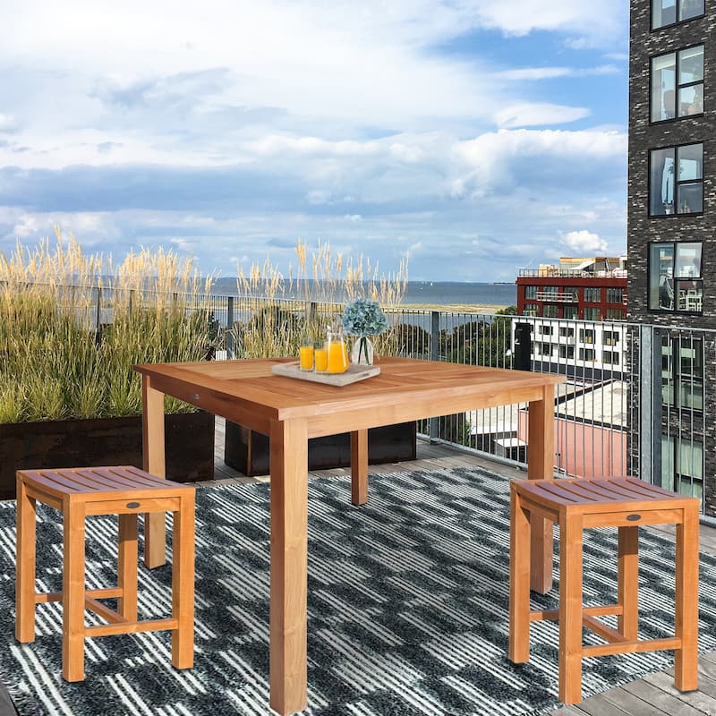 Chic Teak Seville Outdoor Teak Wood Patio Counter Height Bistro Table - 35 inch (table only)