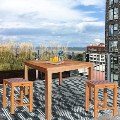 Chic Teak Seville Outdoor Teak Wood Patio Counter Height Bistro Table - 35 inch (table only)